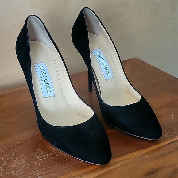 NWT Jimmy Choo Mitchel Mitchell Almond Suede Stiletto Heel 4" Pumps NIB 36.5 6 - Picture 2 of 16